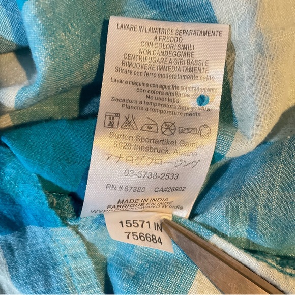 Burton Long Sleeve Plaid Shirt Women’s M Blue Grey Plaid Y2K 90s Grunge Distress - Picture 13 of 14